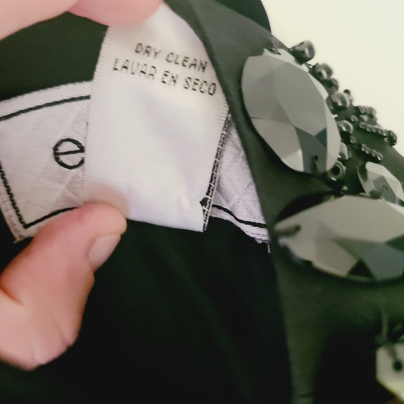 NWT ELIZA J black dress with belt and beads, 💯 silk, sleeveless - Picture 5 of 8